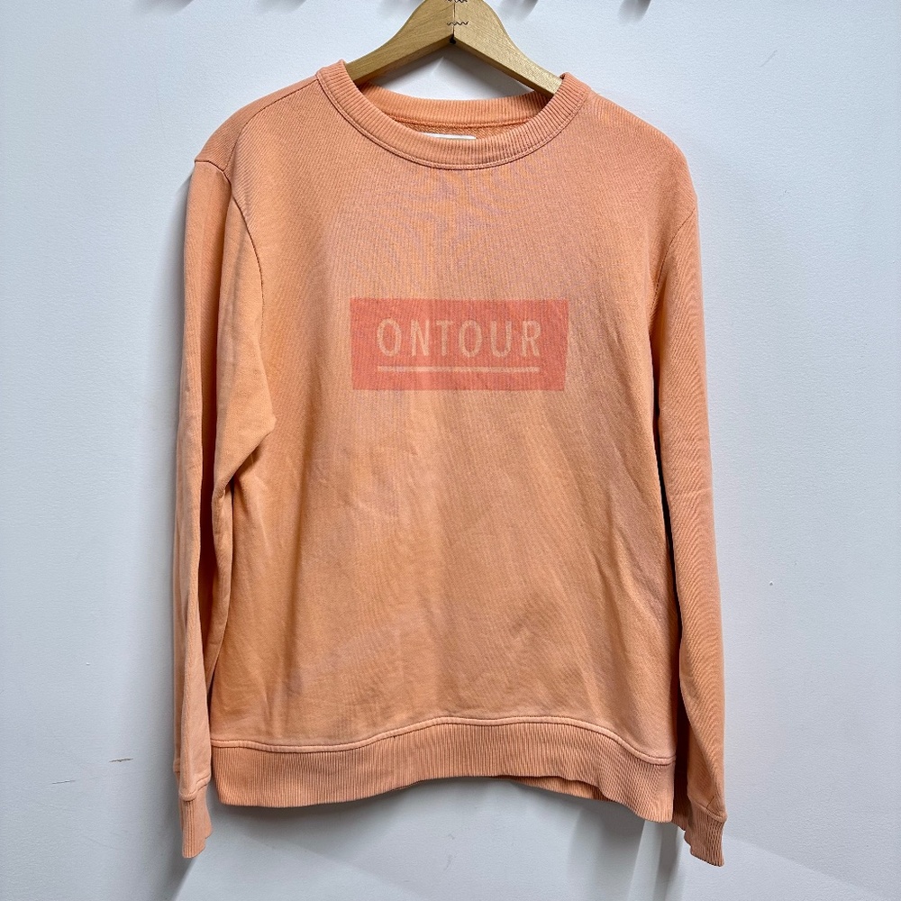 ONTOUR Peach Pink Crew Neck Pullover Sweatshirt
